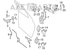 Capete de fixare a balamalei usii dreapta superioara spate 4 buc Dodge Journey 11-