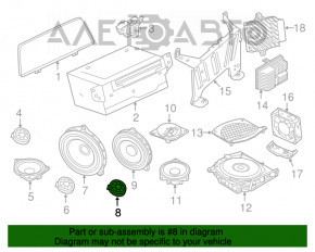 Difuzorul tweeter al ușii din spate dreapta pentru BMW 7 G11 G12 16-22 Bowers & Wilkins