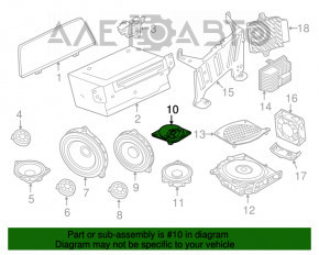 Difuzorul tweeter din panoul din spate stânga al BMW 7 G11 G12 16-22 Bowers & Wilkins