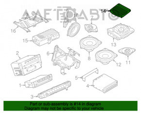 Grila subwoofer-ului sub scaunul pasagerului BMW 3 F30 12-18