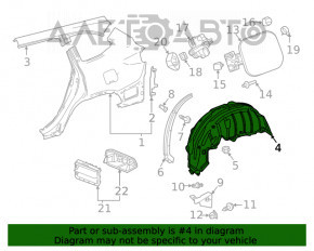 Fender spate dreapta Toyota Highlander 20-