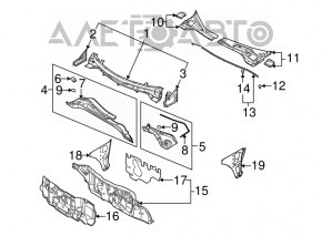 Grila stergatoarelor dreapta Nissan Murano z50 03-08