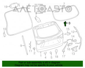 Bara de protecție a portbagajului dreapta Toyota Highlander 14-19 pe ușă