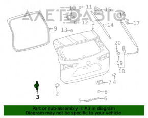 Bara de protecție a portbagajului stânga Toyota Highlander 20-