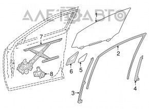 Geam ghidaj ușă față dreapta Lexus NX200t NX300 NX300h 15-21