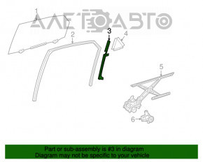 Направляющая стекла двери задней правой Lexus NX200t NX300 NX300h 15-21