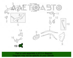 Buclele ușii din față inferioară stângă pentru Acura MDX 07-13.