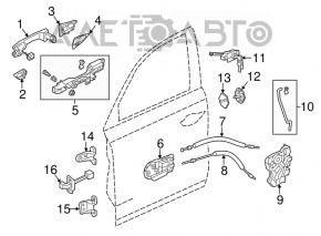 Петля двери нижняя передняя левая Acura MDX 07-13