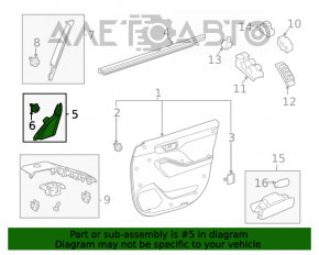 Panoul lateral al ușii triunghiulară din față dreapta Toyota Highlander 20- interior, suport rupt.