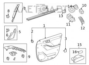 Panoul lateral al ușii triunghiular frontal stânga Toyota Highlander 20- interior