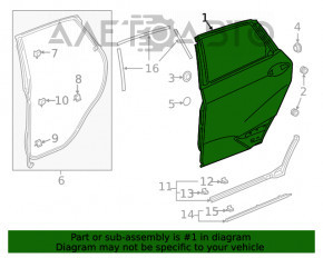 Дверь в сборе задняя левая Honda Clarity 18-21 usa