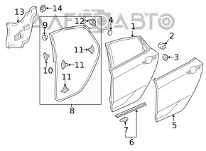 Дверь голая задняя левая Honda Insight 19-22 графит NH797M