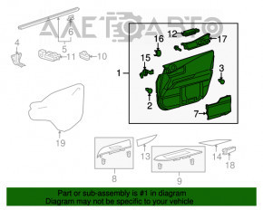 Capacul ușii, cartela din față dreapta Lexus RX350 RX450h 10-15 gri