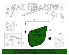 Capacul usii, cartela frontala stanga Toyota Highlander 20-22 piele gri, insertie de lemn