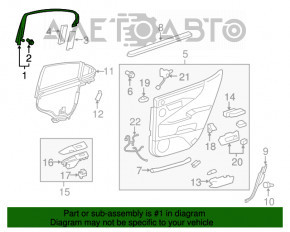 Capac usa interioara superioara din spate dreapta pentru Lexus LS460 LS600h 07-12 lung, negru