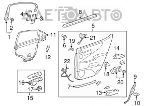 Capac usa interioara superioara din spate dreapta pentru Lexus LS460 LS600h 07-12 lung, negru