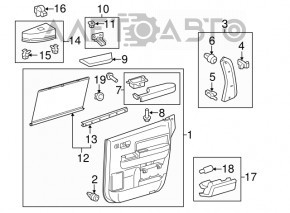 Capac usa interioara spate stanga Toyota Sequoia 08-16