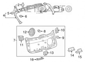 Capacul portbagajului inferior al usii Lexus NX200t NX300 NX300h 15-21 negru, pentru subwoofer