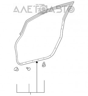 Garnitură ușă dreapta față Lexus Hs250h 10-12