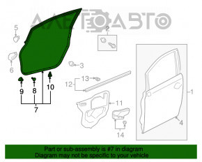 Garnitură ușă dreapta față Lexus Hs250h 10-12