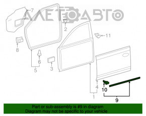 Garnitura ușii din față dreapta Toyota Camry v50 12-14 SUA inferioară