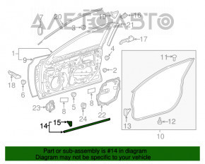 Garnitura ușii din partea dreaptă față jos Toyota Camry v70 18-