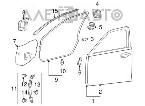 Garnitură ușă față stânga Lexus LS460 LS600h 07-12 superioară