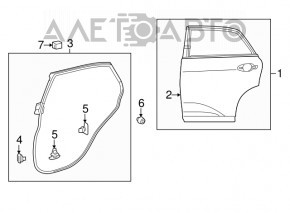 Garnitura usi spate dreapta Lexus RX350 RX450h 10-15 nou original