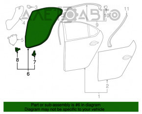 Уплотнитель двери задней правой Lexus LS460 LS600h 07-12 лонг
