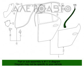 Garnitura ușii din spate dreapta pentru Lexus LS460 LS600h 07-12, scurtă