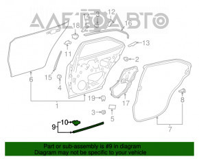 Уплотнитель двери задней левой низ Toyota Camry v70 18-