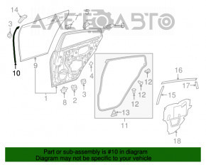 Garnitura ușii din spate dreapta Toyota Prius 50 16- față