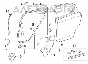 Garnitura usi spate dreapta Lexus CT200h 11-17 fata nou original OEM