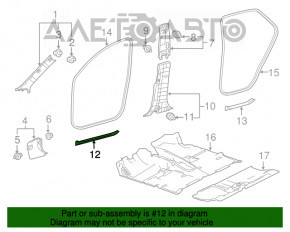 Накладка порога передняя правая Lexus NX200t NX300 NX300h 15-21 черная, хром