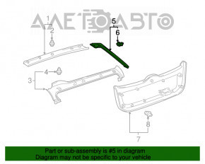 Capacul portbagajului dreapta Toyota Prius 2004-2009, negru, uzat.