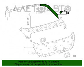 Capacul portbagajului dreapta Toyota Prius 50 16- negru, sub cortina