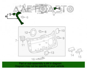 Capacul portbagajului dreapta Lexus NX200t NX300 NX300h 16-21 negru, uzat