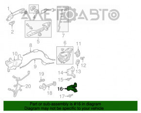 Buclele ușii din spate stânga jos Honda CRV 17-22, noi, originale OEM