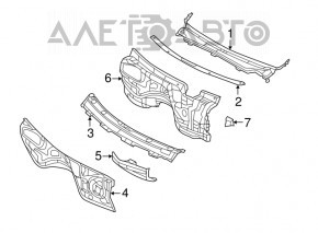 Placa de protecție metalică pentru ștergătoarele de parbriz Jeep Grand Cherokee WK2 11-21