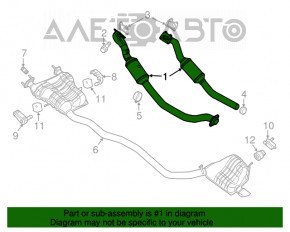 Colector de evacuare stânga cu catalizator pentru Jeep Grand Cherokee WK2 11-12 3.6, cu 1 tub.