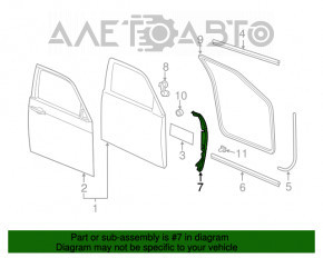 Уплотнитель крыла дверь-крыло правый Dodge Charger 11- на двери