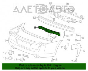 Montarea bumperului spate central Chrysler 300 11-14 pre-restyling