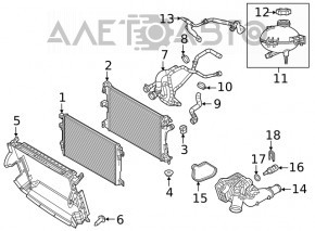 Suport radiator inferior dreapta Jeep Renegade 15- nou OEM original