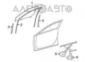 Geamul ușii din față dreapta pentru Lexus ES350 07-12.