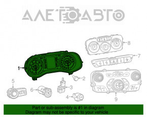 Panoul de instrumente Chrysler 200 15-17, afișaj mic, margine luminoasă, zgârieturi