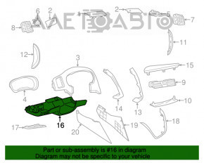 Capacul genunchiului șoferului Nissan Altima 17-18 negru, uzat