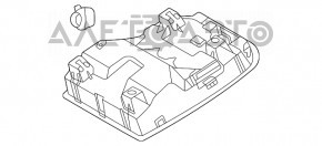 Plafonul de iluminare frontal pentru Toyota Highlander 20- sub capac negru.