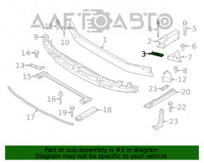 Suportul amplificatorului de bara fata dreapta BMW X1 F48 16-22 nou OEM original.