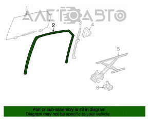 Уплотнитель стекла задний правый Lexus NX200t NX300 NX300h 15-21