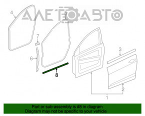 Garnitură ușă față stânga jos Chrysler 200 15-17